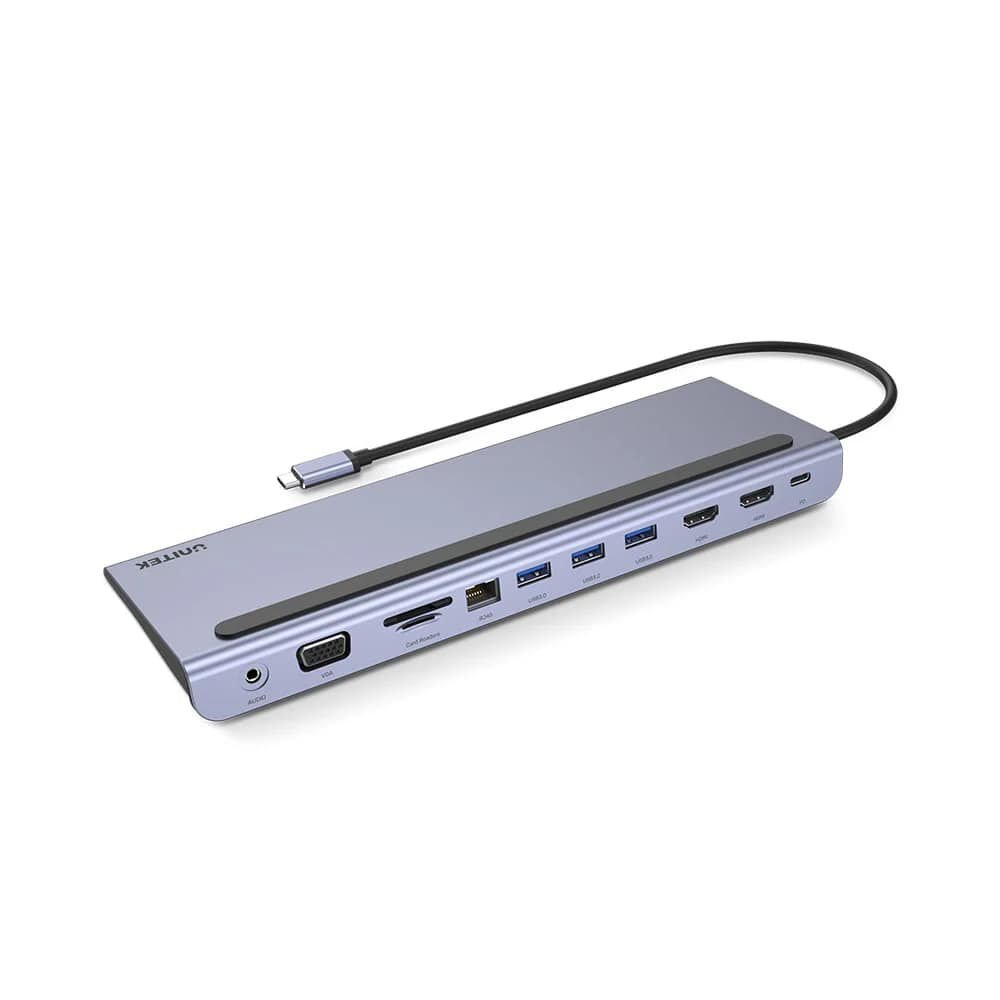 Unitek D1022B Laptop Docking Station - USB-C 11-in-1 Evrensel Hub (MST & iOS Uyumlu)