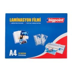 Bigpoint Laminasyon Filmi A4 100 Mikron 100'lü Kutu x 2 Kutu