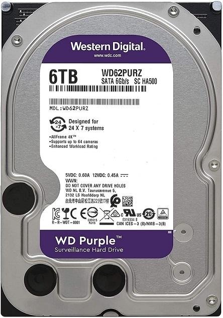 6TB WD Purple SATA 6Gb/s 64MB DV 7x24 WD62PURZ