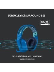 Logitech G733 Lightspeed Mavi RGB 7.1 Kablosuz Kulak Üstü Oyuncu Kulaklığı 981-000943