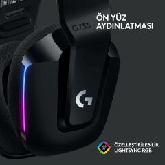 Logitech G733 Lightspeed Siyah RGB 7.1 Kablosuz Kulak Üstü Oyuncu Kulaklığı 981-000864