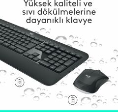 Logitech MK540 Kablosuz Klavye Mouse Seti Siyah 920-008687