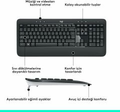 Logitech MK540 Kablosuz Klavye Mouse Seti Siyah 920-008687