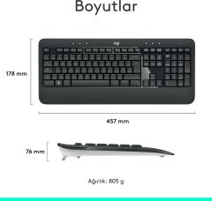 Logitech MK540 Kablosuz Klavye Mouse Seti Siyah 920-008687