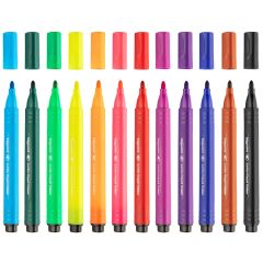 Bigpoint Jumbo Üçgen Keçeli Kalem 12'li Set (Plastik Kutulu)