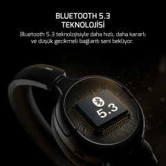 Gamepower Aero Ultra 7.1 USB  Siyah Triple Mode (Kablosuz/Bluetooth/2.4G) Kulak Üstü Oyuncu Kulaklığı