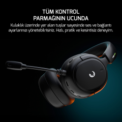 Gamepower Aero Ultra 7.1 USB  Siyah Triple Mode (Kablosuz/Bluetooth/2.4G) Kulak Üstü Oyuncu Kulaklığı