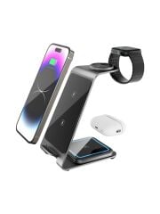 Bix BXMW3 15W 3in1 Ultra İnce Manyetik Kablosuz Şarj Aleti - 3 ü 1 Arada iPhone Apple Watch AirPods Uyumlu