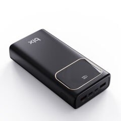 Bix PB303 30000MAH 60W 2*usb ve Type-C Pd Çıkışlı Hızlı Şarj Destekli LED Göstergeli Powerbank Siyah