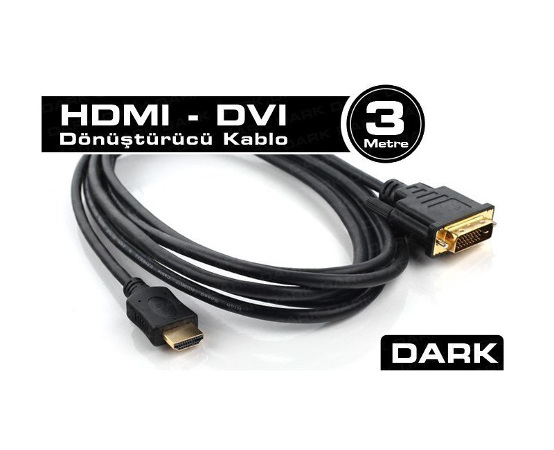 Dark DK-CB-DVIXHDMIL300 3m DVI - HDMI Çift Yönlü