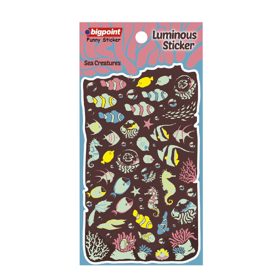 Bigpoint Sticker Fosforlu Deniz Hayvanları 15'li Paket