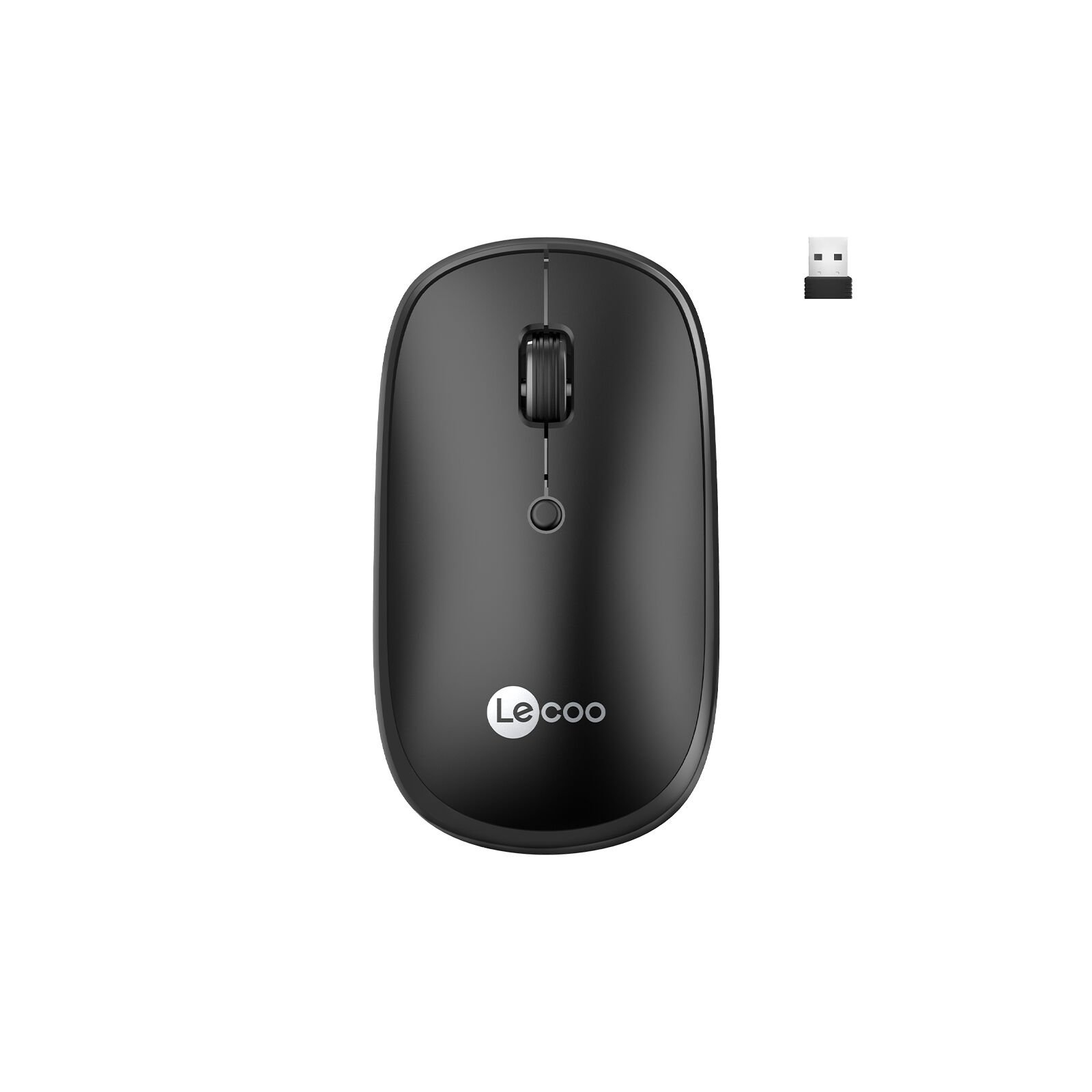 Lenovo Lecoo WS209 Siyah Şarjlı Sessiz Ergonomik Optik Kablosuz Mouse - 6 Tuşlu 1600DPI Çift Modlu