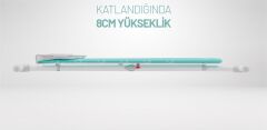 Gazella Squad Standart Ütü Masası - SM/GZM 900 S - Çocuk Emniyet Kilitli, Geniş 42x120 cm Ütüleme Alanı, Katlanabilir, Paslanmaz Gövde, Turkuaz Kumaş