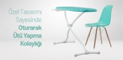 Gazella Squad Standart Ütü Masası - SM/GZM 900 S - Çocuk Emniyet Kilitli, Geniş 42x120 cm Ütüleme Alanı, Katlanabilir, Paslanmaz Gövde, Turkuaz Kumaş