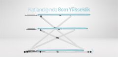 Gazzella Duty Standart Ütü Masası - SM GZM 800 DS - Geniş 41x115 cm Ütüleme Alanı, Katlanabilir, Paslanmaz Gövde, Buz Mavisi Kumaş