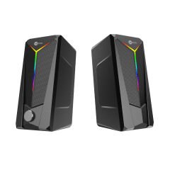 Lenovo Lecoo DS104 Kablolu USB + 3.5mm Jack 6W RGB Aydınlatmalı Masaüstü Hoparlör Siyah