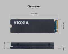 Kioxia Exceria Heatsink LSC11K1T02G8 1TB Gen4x4 62