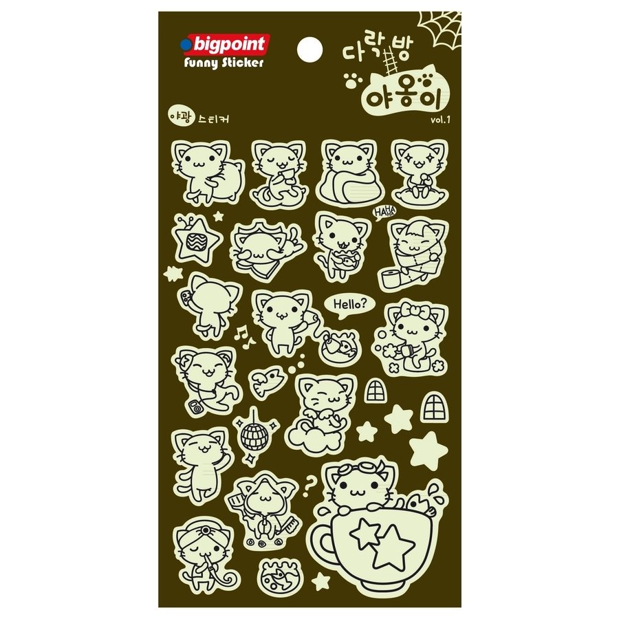 Bigpoint Sticker Fosforlu Hayvanlar 15'li Paket