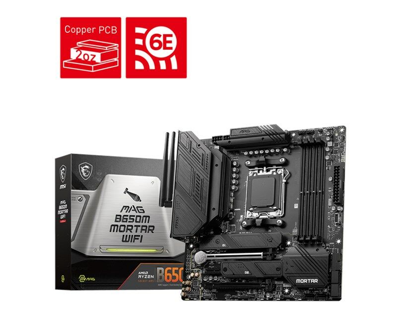 MSI Mag B650M Mortar Wifi AM5 Ryzen D5 Hdmi Dp