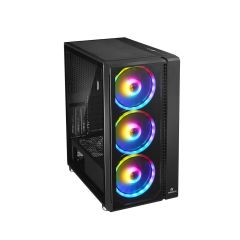 GameBooster GB-H001C USB3.0 4x14cm ARGB Fanlı Glass Panel Siyah kasa (PSU Yok)