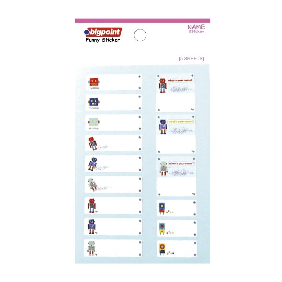 Bigpoint Sticker School Robotlar 5 Yaprak 15'li Paket