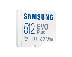 512GB SAMSUNG EVO PLUS MICROSDXC UHS-I U3 V30 A2 160MB/s MB-MC512SA/TR