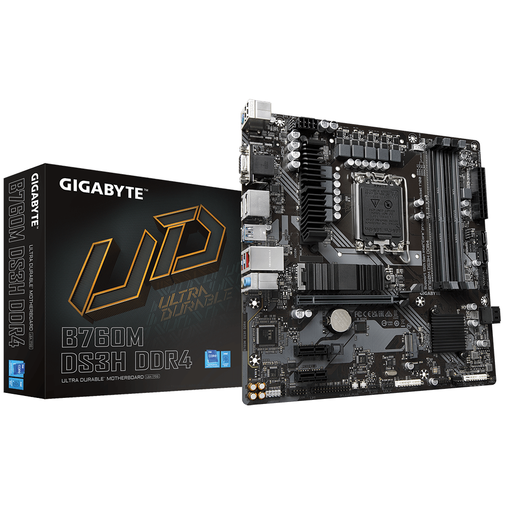 GIGABYTE B760M DS3H DDR4 3200Mhz(OC) M.2 ATX 1700p
