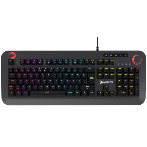 GamePower Starscream RGB Red Switch Türkçe Q USB Suya Dayanıklı Optik Mekanik Gaming Klavye