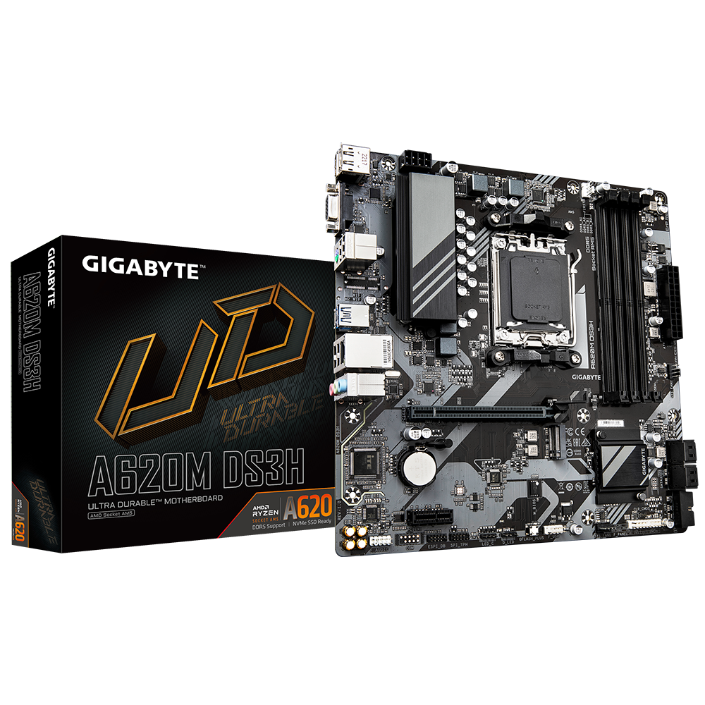 GIGABYTE A620M DS3H DDR5 6400Mhz(OC) M.2 mATX AM5