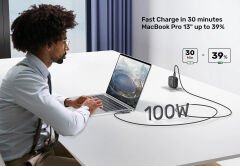 UNITEK TYPE-C HIZLI ŞARJ KABLOSU 90 DERECE 3 METRE 100W (C14123BK-3M)