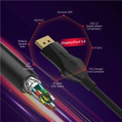 UNITEK DISPLAYPORT 1.4 KABLO 1MT 8K60Hz (C1624BK-1M)