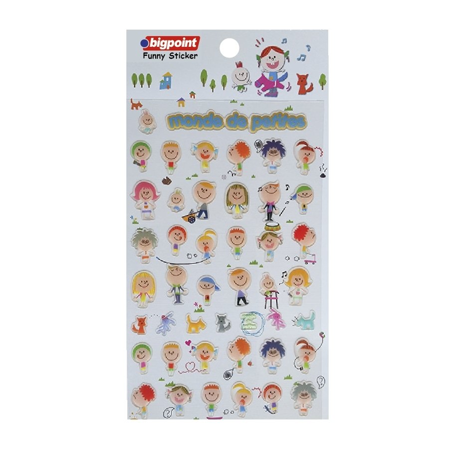 Bigpoint Sticker Kabartmalı Çocuklar 15'li Paket