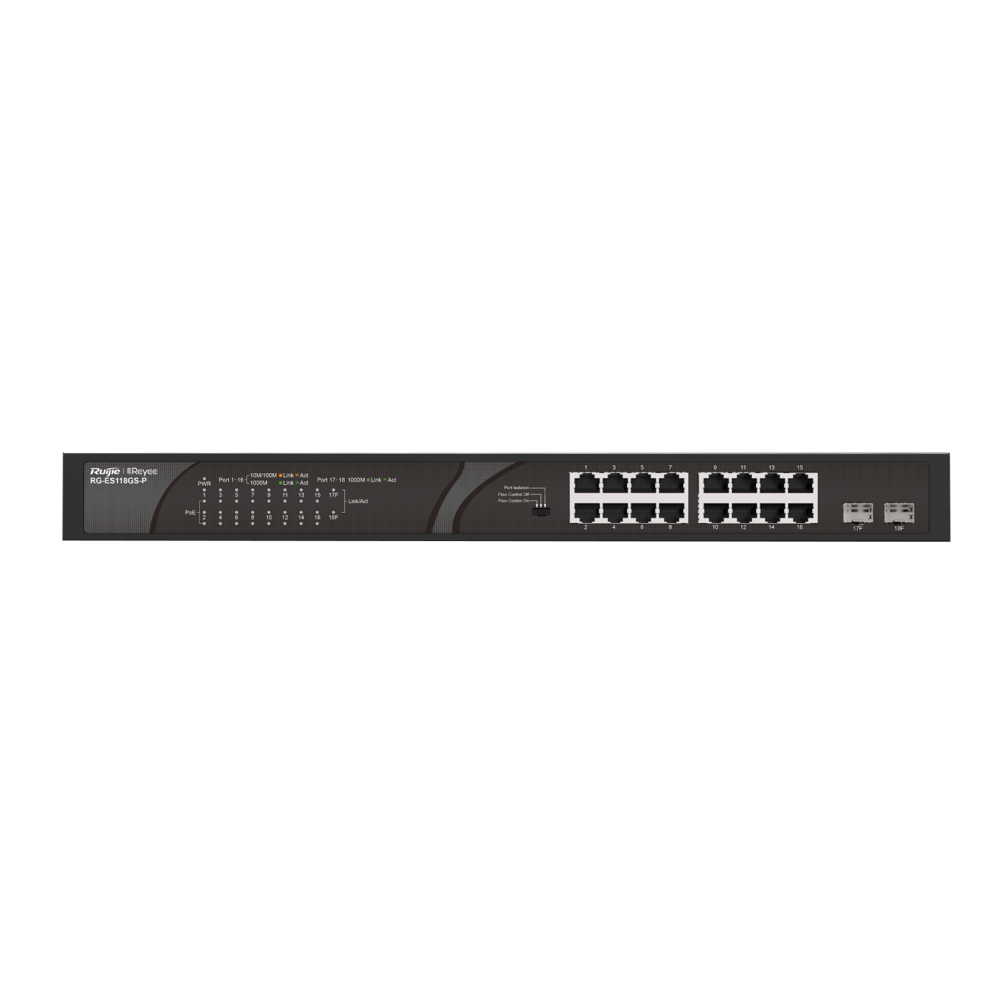 RUİJİE-REYEE RG-ES118GS-P 16XGE 2XGE F.GİGABİT 247W POE SWİTCH