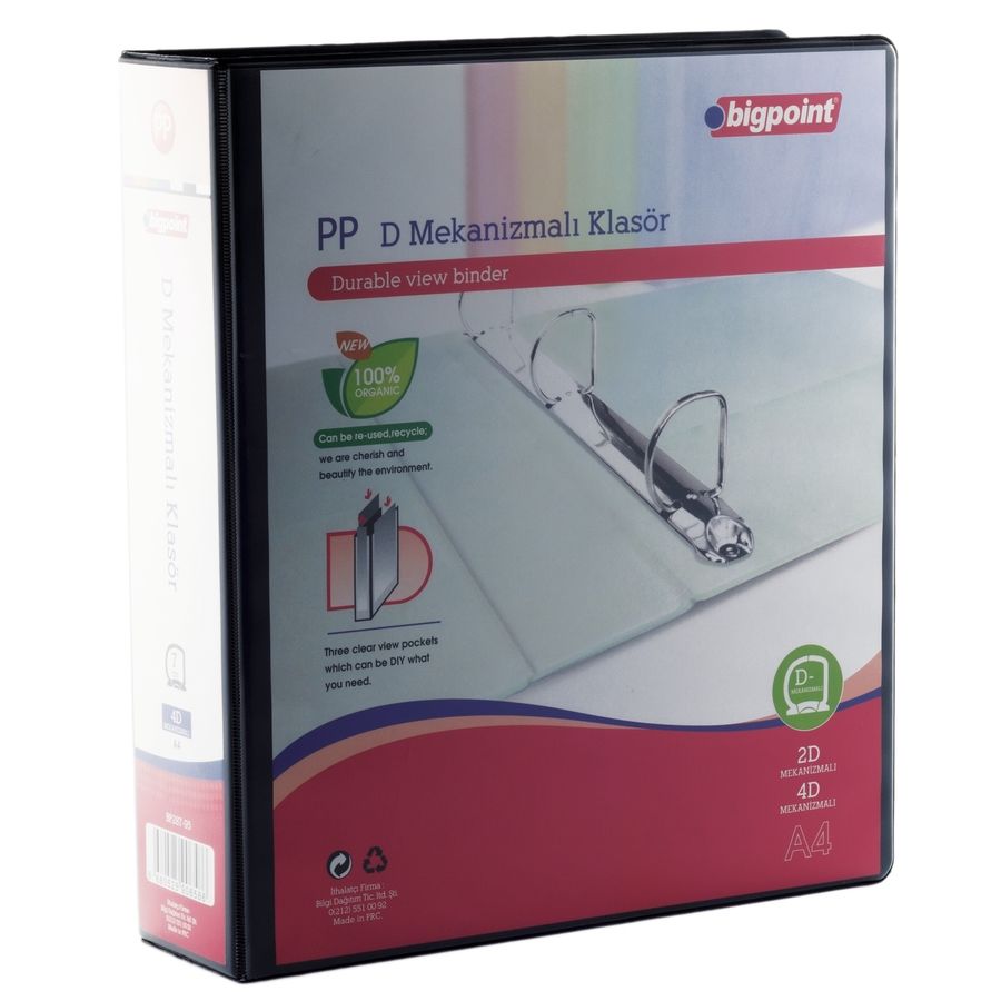 Bigpoint 4D Mekanizmalı Klasör 7 cm Siyah