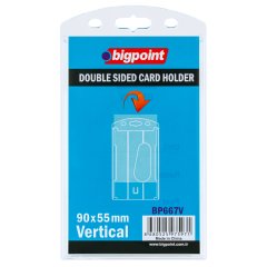 Bigpoint Çift Taraflı Kart Kabı Dikey Şeffaf 55x90mm 10'lu Poşet