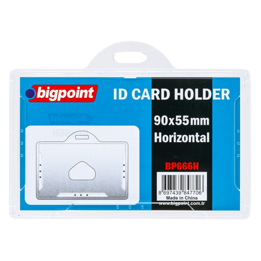 Bigpoint Kart Kabı Yatay Sert Şeffaf 90x55mm 10'lu Poşet