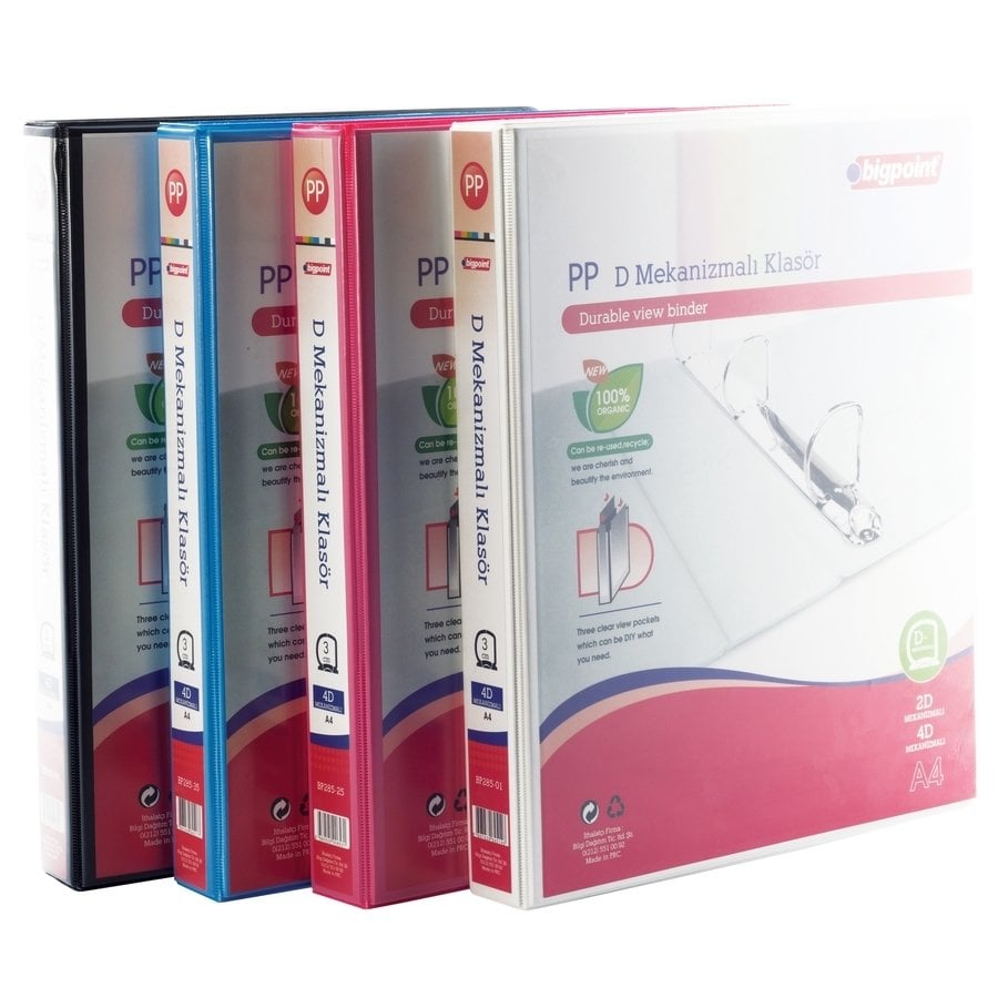 Bigpoint 4D Mekanizmalı Klasör 3 cm Açık Kırmızı