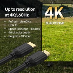 UNITEK HDMI2.0 KABLO 20MT 4K60Hz (C11079BK-20M)