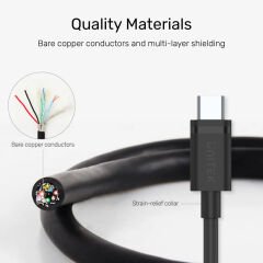 UNITEK USB3.0 TYPE-C TO USB-A ŞARJ KABLOSU 1.5MT 5GBPS (C14103BK-1.5M)