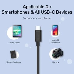 UNITEK USB3.0 TYPE-C TO USB-A ŞARJ KABLOSU 1.5MT 5GBPS (C14103BK-1.5M)