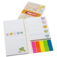 Bigpoint Yapışkanlı Not Kağıtları Seti Kalp Baskılı
