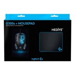 Logitech G300S Oyuncu Mouse + Mouse Pad + Sticker + Bardak Altlığı