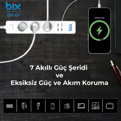 Bix Bp-01 Wifi Akım Korumalı Hızlı Şarj Özellikli Akıllı Priz