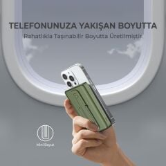 Bix PB105 Yeşil 10000 mAh Hızlı Şarj Destekli - Kablosuz - LED Göstergeli Powerbank