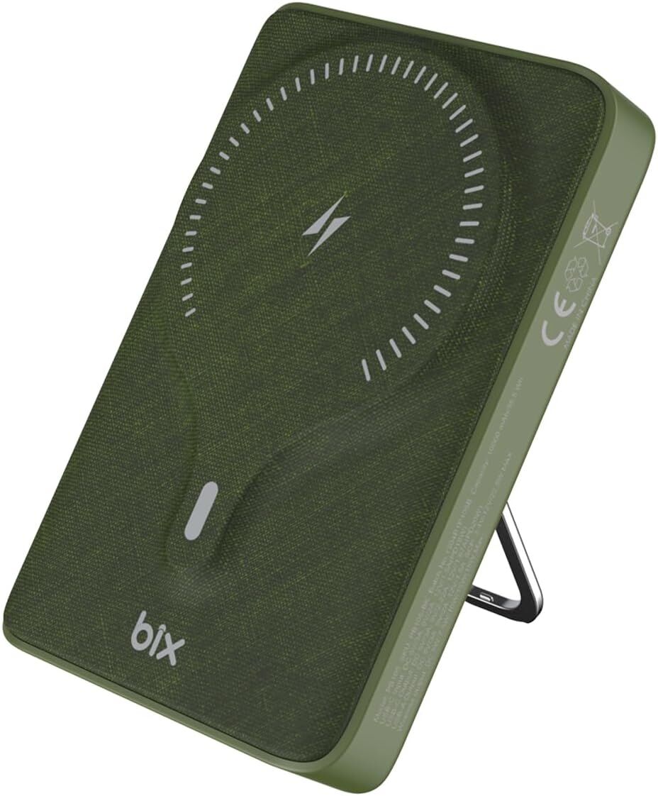 Bix PB105 Yeşil 10000 mAh Hızlı Şarj Destekli - Kablosuz - LED Göstergeli Powerbank