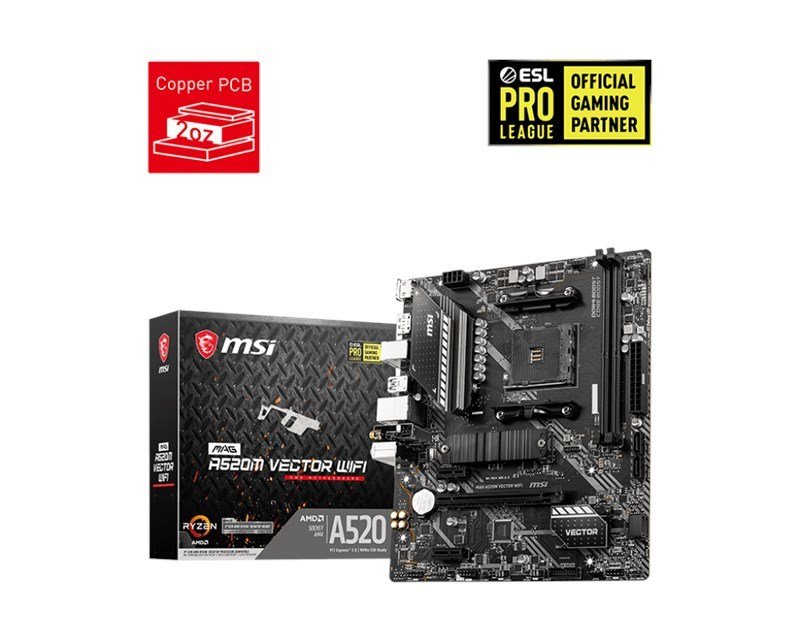 MSI Mag A520M Vector Wifi AM4 Ryzen DDR4 Hdmi Dp