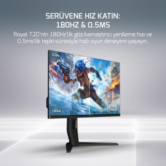 GamePower Royal T20 27″ RGB 180Hz 0.5Ms 2K QHD Flat IPS Pivot 2xUsb 3.0 HDR400 FreeSync, Gsync Gaming Monitör (Sıfır Ölü Piksel Garantili)