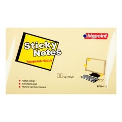 Bigpoint Yapışkanlı Not Kağıdı 75x125mm Sarı 12'li Paket