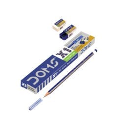 Doms X1 Kurşun Kalem 12'li + Silgi + Kalemtraş 12'li Paket