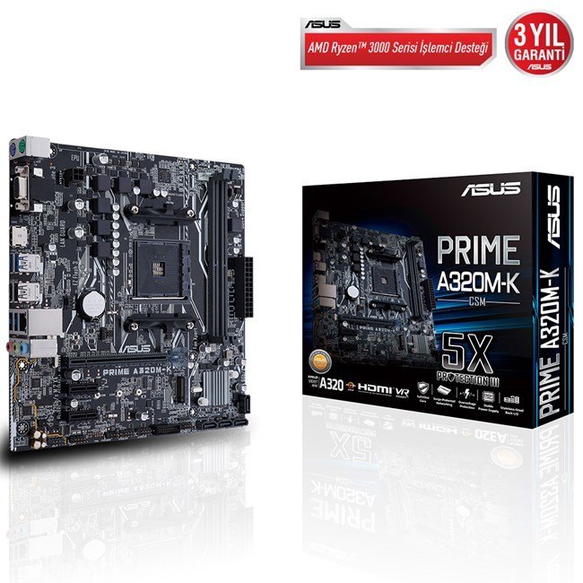 Asus A320M-K/CSM Prime AM4 Ryzen DDR4 Hdmi Usb3.1